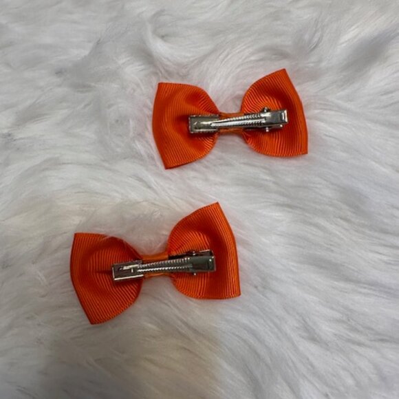 SET of 3" Orange Bow Tie Bows       7719 - Picture 2 of 2